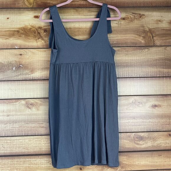 Wild Fable Dress Womens Large Gray Boho Sleeveless Tie Stretch Fit Flare - Picture 2 of 5